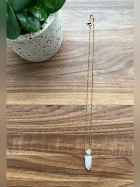 Crystal Vial Pendant Necklace with Liquid Dropper